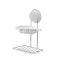 Special offer quality light grey color storage holders & dish racks plastic bathroom shelf wall-mounted suction cup