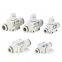 HVFF Series Plastic 2 way union straight air hand valve Quick Connector Pneumatic Fitting
