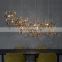 European Lighting Gold Pendant Living Room Chandelier Stainless Steel Crystal Pendant Lamp