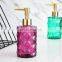 New Design Manufacture Wholesale Home Decorative Bathroom Normal Size Diamond Spray Glass Jars And Bottles With Pump Lid