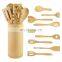 Bamboo Utensil Set Apartment Essentials Wood Spatula Spoon Kitchen Utensil Set Premium Quality Housewarming Gifts