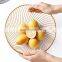 European Nordic Creative Luxury Decorated Wire Veg Mesh Gift Stand Gold Black Countertop Fruit Wash Basket