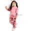 Latest Kid Dress Designs Girls' Knitted Floral Children's Sport Suit