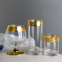 Gold Rimmed Champagne Wine Water Tumbler Drinking Glass Cups For Home And Bar