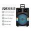 ZQS15112 3600MAH battery capacity big 40W power 15 inches  bluetooth speaker with colorful lights