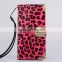 China supplier Customized Products For iPhone 6 leopard print diomand button leather case Cell phone accessories