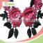 Multi-Color available fish net floral pattern 3D collar lace