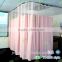 Pink Antibacterial Polyester Shower and Hospital Ward Curtain with Mesh
