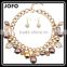 Elegant Imitation Pearl 18K Gold Plated Top Crystal Jewelry Sets