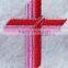 New using embroidery machine sew out Cross with dove 100%embroidery patches for sale.