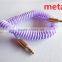 wholesale audio /DC3.5MM transparent spring cable with metal connector