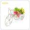 Round White Small Bike Shaped Garden Basket Flower Pot