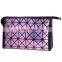High Quality Gorgeous Geometric Pattern pu Shiny Cosmetic Bag for Ladies