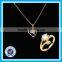 Real zircon wedding gold ring necklace set fashion 18k gold jewelry set