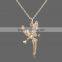 fake yellow gold statement angel chain jewelry necklace
