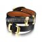 2016 NEW Double Layer Genuine Cow Plain Leather Buckle Bracelets Women's Leather Bracelet Clasp