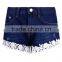 New Design Fashion Women Hotpants Crochet Trim Women Denim Shorts
