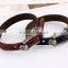 Braided leather bracelet cuff with metal snap closure Adjustable Genuine leather