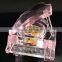 2016 wholesale new pink crystal glass grand piano