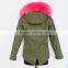 2016 new hot selling parka jacket with real fox fur collar