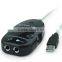 black and white Guitar USB Interface Link Audio Cable USB Guitar Link Cable Connect To PC/MAC