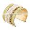 High Quality Women Europe and America Exaggerate Gold Metal Weave Bracelet Wide Bangles Fine Jewelry Cuff Bracelets