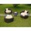 HC-J002 Synthetic White Rattan Outdoor Furniture Round