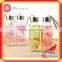 Portable Sports bpa free glass water bottle with aluminum lid with silk printing glass