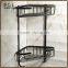 Huge Stock Of Quality Vintage Bathroom accessories Rubber Paint Brass Corner Basket for bathroom storage