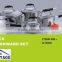 8pcs stainless steel cookware set with black silicon handle/saucepan/casserole
