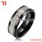 Tungsten mens ring antler inlay black plated and beveled edge wholesale tungsten ring design