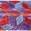 Fashional two colors plaid embroidery african french lace fabric water soluble