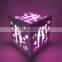Wholesale Hot Sell Multi Color Light Cube Hollow Out LED PVC Plastic Table Light Use Battery For Bedroom Decorating