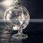 hanging glass ball candle holder with glass holder