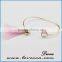 New arrival designs pink adjustable glass stone brass bangle with tassel