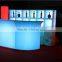 Plastic illuminated led bar counter for hotel or wine bar using