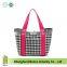 Fashion Black And White Lattice Double Layer Cotton Tote Bag,Wholesale Cheap Lunch Bag