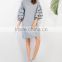 New Style Casual Straight Women Ruffle Sleeve Tee Dress Autumn Fashion Female Knee Length Grey Dresses