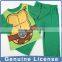 green turtle Winter Fleece two piece children pajamas