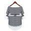 Summer simple latest fashion women Black and white striped lady shirt chiffon fabric chiffon blouse