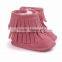 fringed suede fabric baby warm boots