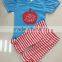high quality 2 piece girls ruffle back to school clothing outfits baby pencil clothes
