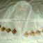 Hand woven linen cotton scarf with golden hand embroidery