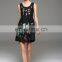 High quality elegant sleeveless embroidery dress of nature waist