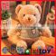 Customized mini giant animal stuffed plush teddy bear with t-shirt print national flag or your own logo plush toys