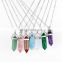 The Bulllet Six Natural Stone Crystal Pendant Necklace