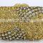 gold color beaded purse fashion evening clutch bag evening handbag for party