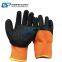 Winter Warm Keeping 7G Acrylic Loop Napping Liner Latex Crinkle Coated Thermal Work Gloves for industrial and construction