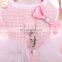 Pet dog cat Clothes Bright silk tweed chest back dress bowknot skirt with dog leash