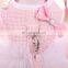 Pet dog cat Clothes Bright silk tweed chest back dress bowknot skirt with dog leash